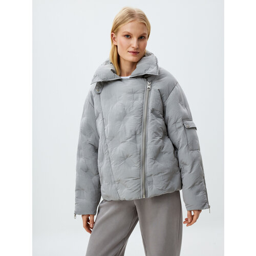 Косуха Sela, размер XS INT, серый локомотивная кожаная куртка оверсайз хлопковая куртка зимнее пальто для женщин мужские куртки винтажные пальто в стиле хип хоп уличная