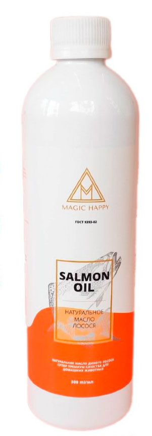 Кормовая добавка Magic Happy Масло дикого лосося Salmon Oil  600 г 500 мл