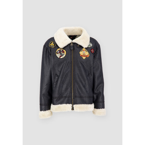 фото Кожаная куртка alpha industries, размер s, черный