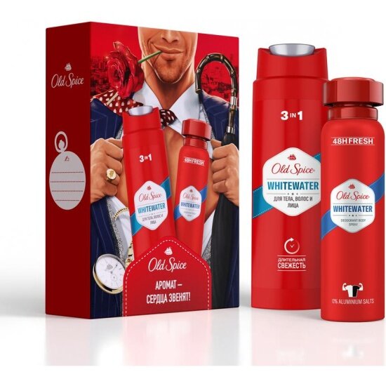 Подарочный набор Old Spice Whitewater (дезодорант-спрей + гель для душа)
