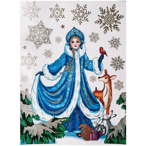 Новогодние наклейки на окна 