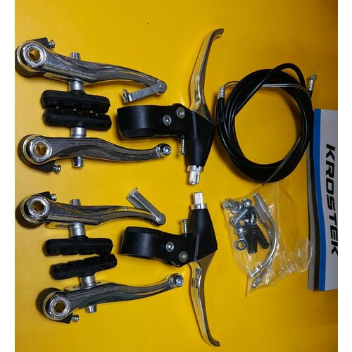 тормоза promax v brake set white комплект Комплект тормозов v-brake на велосипед KROSTEK