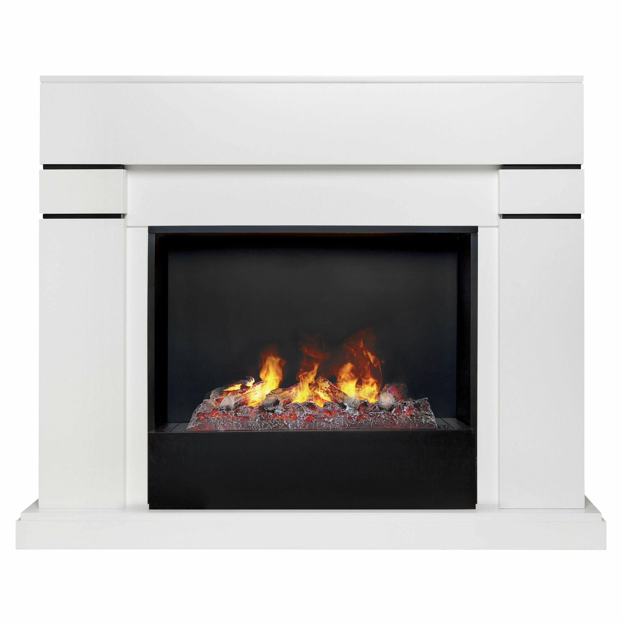 Электрокамин RealFlame LINDELSE 26 WT-P511 с очагом 3D Cassette 630 дрова + Black вставка