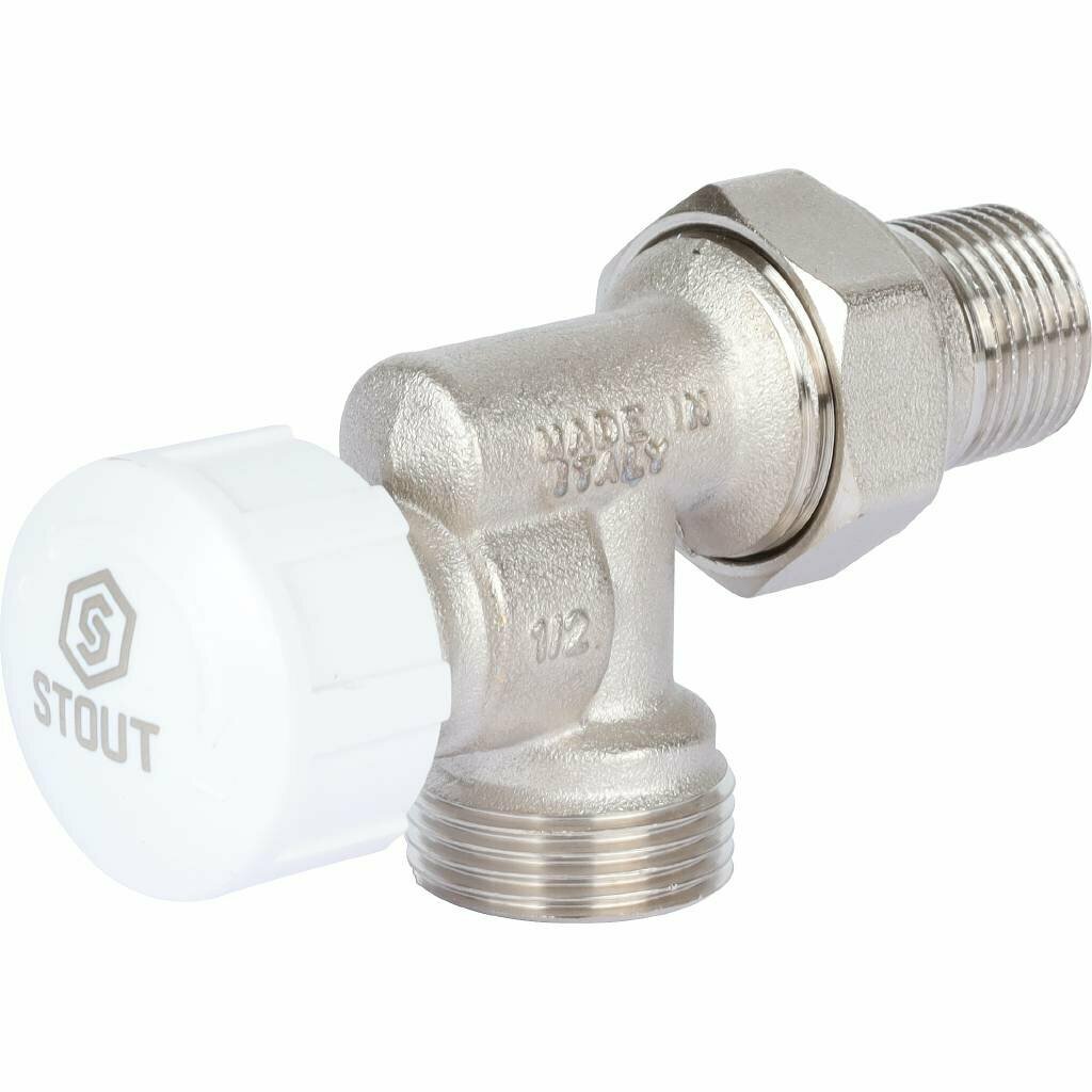Stout Клапан термостатический, осевой 1/2" х 3/4"ЕК