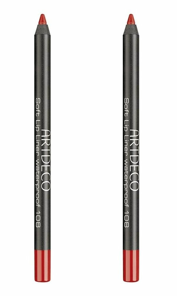 ARTDECO Водостойкий карандаш для губ Soft Lip Liner Waterproof тон 108, 2 штуки