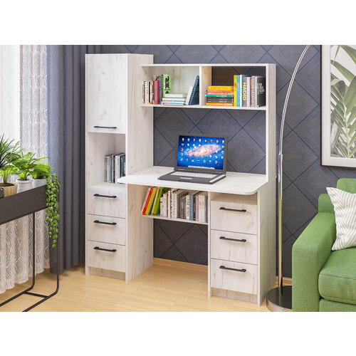 Стол письменный Фронда-6 с 2 комплектами ящиков Крафт светлый