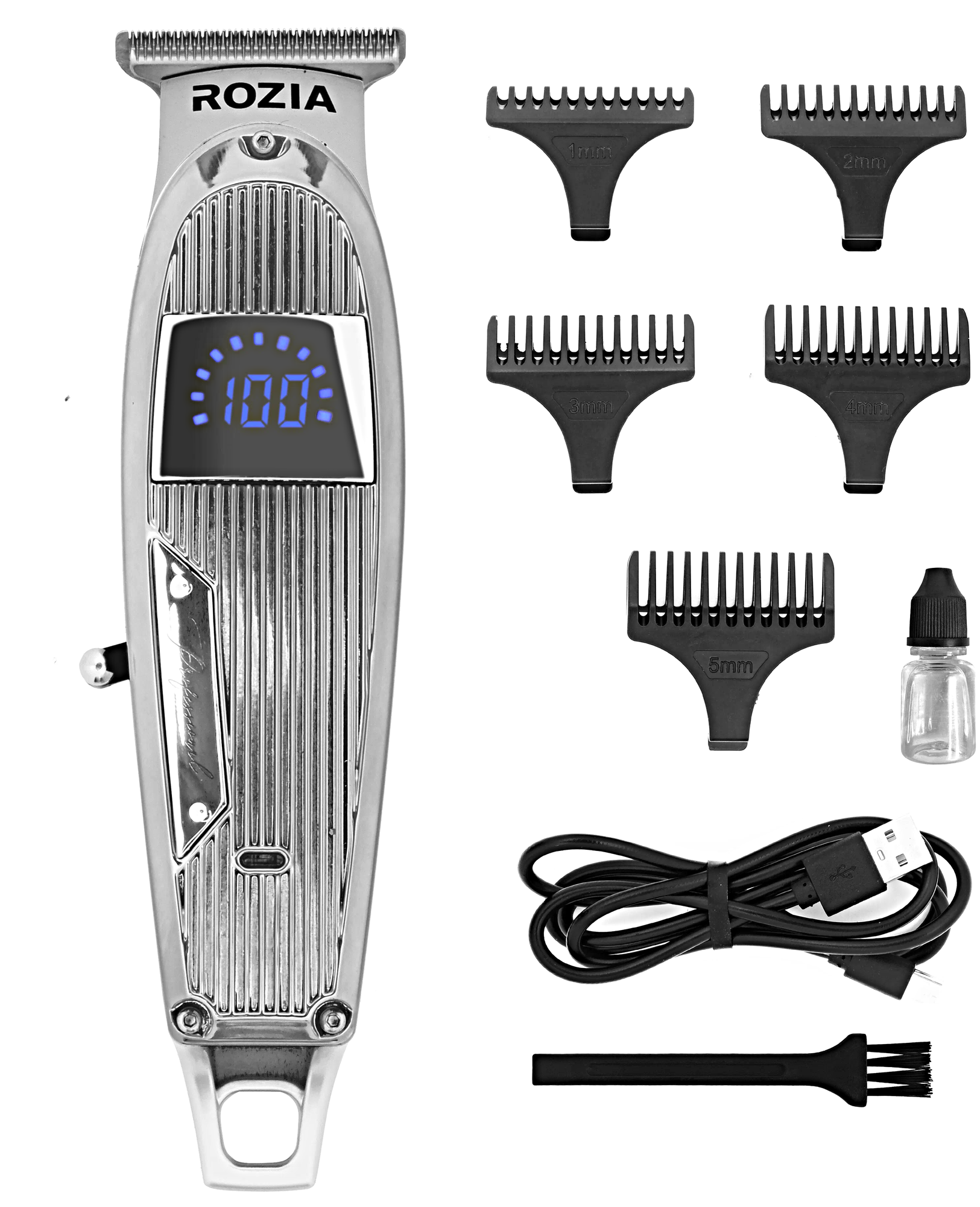 Машинка для стрижки волос HQ-321, Профессиональный триммер для стрижки волос, для бороды, усов, Серебристый