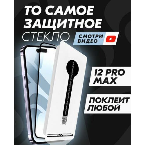 Защитное стекло Premium ALPHA-TECH для Apple iPhone 12 Pro Max, черное
