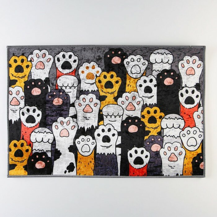 Коврик придверный "Лапки", 40 × 60 см, полиэстер, для дома, нескользящий — фото 1