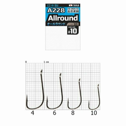 фото Крючки cobra pro aiiround, серия a228, № 10, 10 шт. (комплект из 7 шт)