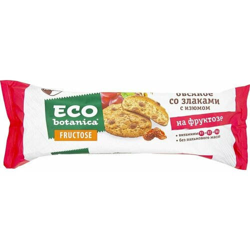 Печенье Eco-Botanica Овсяное со злаками и изюмом на фруктозе 280г х 3шт