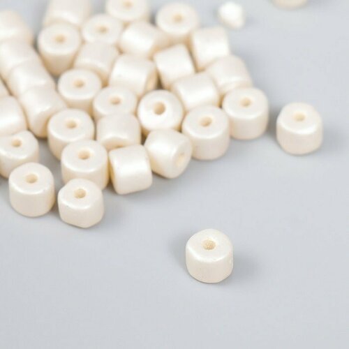 Бусины для творчества пластик цилиндр Белая лилия набор 20 гр 0,6х0,6х0,5 см (комплект из 22 шт)