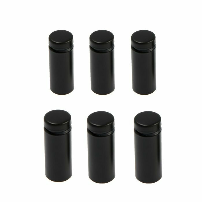 фото Дистанционный держатель для табличек, 16х40 мм, цвет черный, набор 6 шт. (комплект из 3 шт)