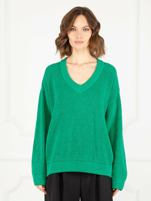 Пуловер ELEGANZZA, размер M, черный, зеленый