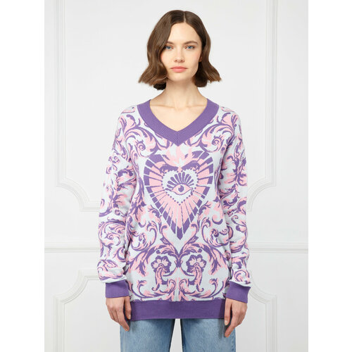 Пуловер ELEGANZZA, размер S, фиолетовый, розовый