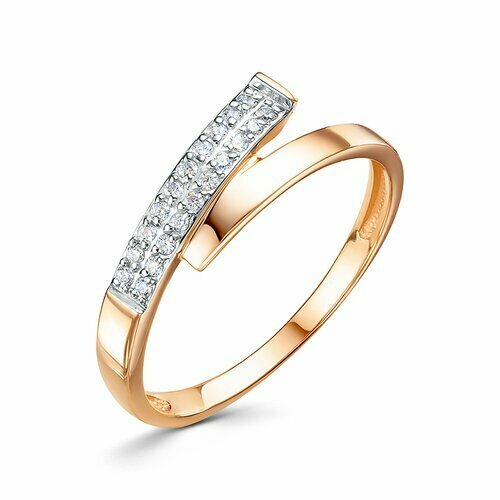 фото Кольцо diamant online, золото, 585 проба, фианит, размер 17, прозрачный