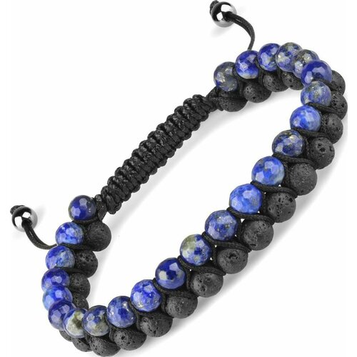 фото Браслет everiot, базальт, вулканическая лава, лазурит, синий