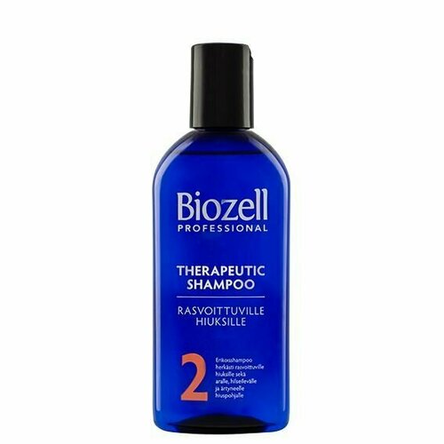 Лечебный шампунь для жирных волос и воспаленной шелушащейся и раздраженной кожи головы Biozell Therapeutic 200 мл Из Финляндии 1909₽