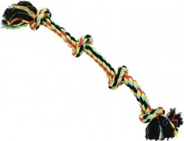 №1 ГР 2 Игрушка для собак Грейфер веревка цветная с четырьмя узлами 37см (2 шт)