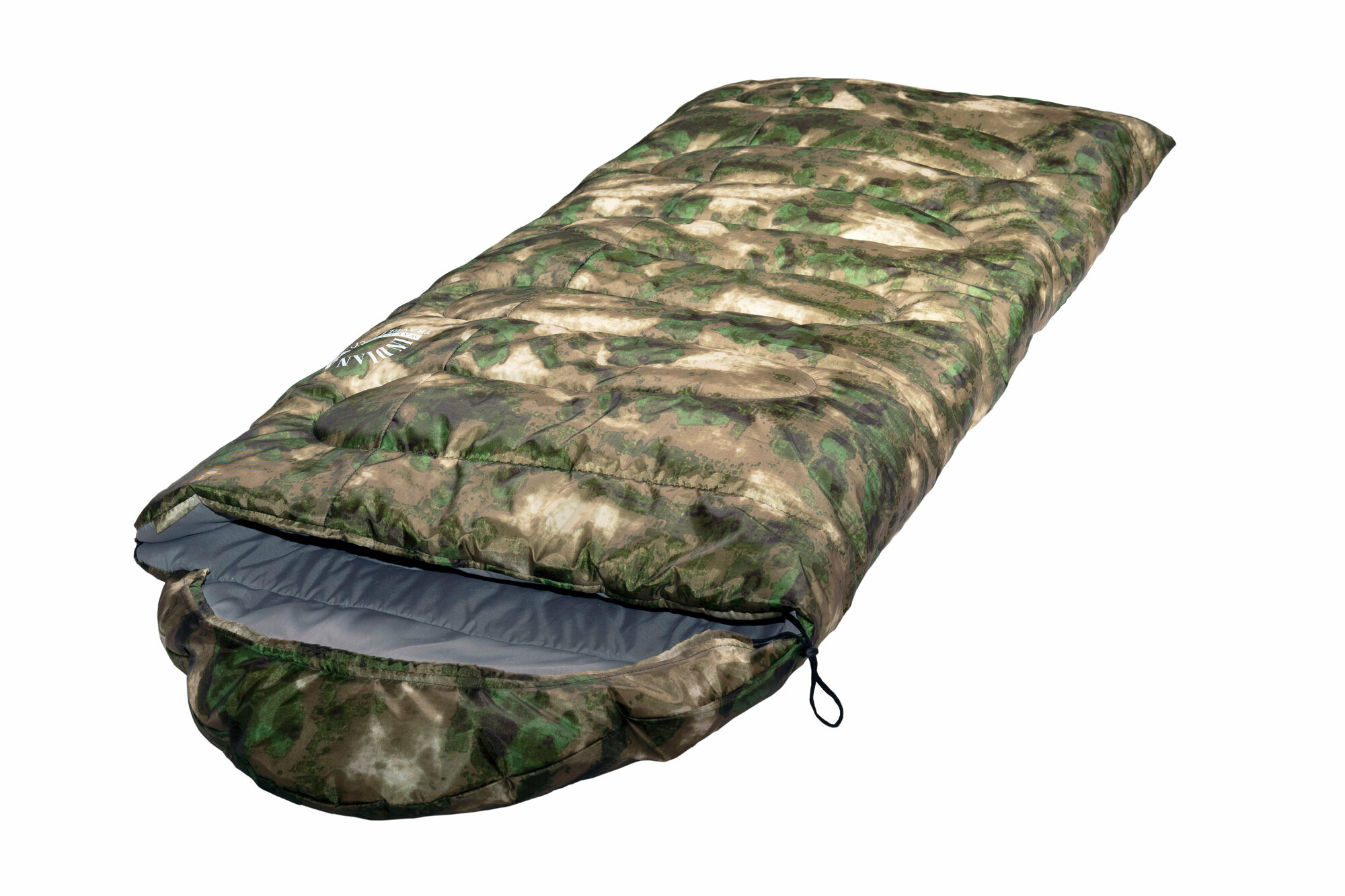 Спальный мешок INDIANA Traveller Camo L-zip от -12 °C (одеяло с подголовником 230+35X90 см)