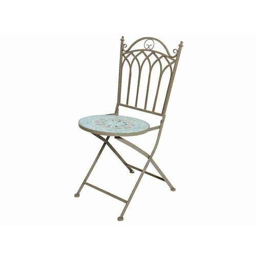 Садовый стул с мозаикой TURKISH ROMANCE, складной, металл, керамика, 93х46х39 см, Kaemingk садовая мебель с мозаикой turkish romance стол и 2 стула металл керамика kaemingk 806218 806220 набор