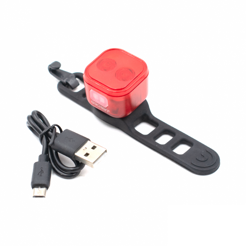 фото Фонарь задний GACIRON W07R 15lm,2диодф, Li-аккум.200mA, USB, угол 300 град. красный,34гр