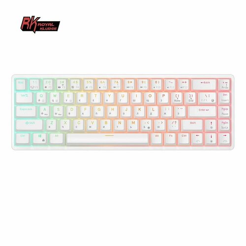 Беспроводная клавиатура Royal Kludge RKG68 RGB Белая (красные свитчи)