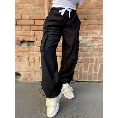 фото Брюки карго фабрика счастья, размер m, черный