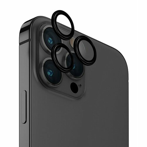 Uniq стекло для iPhone 15 Pro Max OPTIX Camera Lens protector Aluminium Black (3 шт)