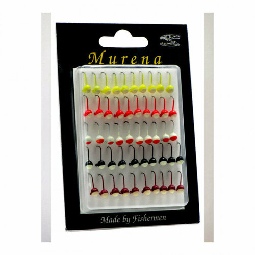 фото Мормышка особая шар с ушк. диам. 4 краш. с фосф. пяткой набор уп.50шт murena