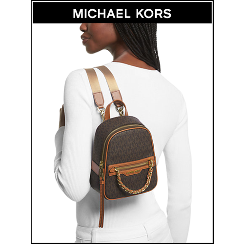 фото Рюкзак michael kors, фактура зернистая, коричневый