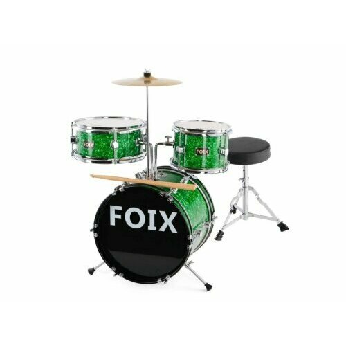 CDF-1096GR Барабанная установка детская, зеленая, Foix том барабан 10 x 8 drumcraft series 6 pb bk hw