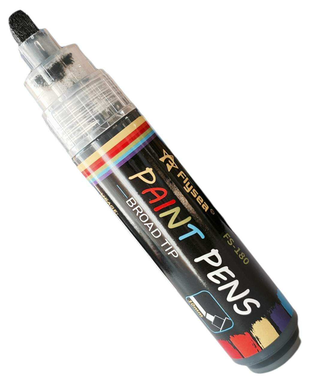 Перманентный помповый маркер с краской архивного качества для граффити, стрит-арта, теггинга, каллиграфии, скетча Flysea FS-180, 10 мм, цвет черный