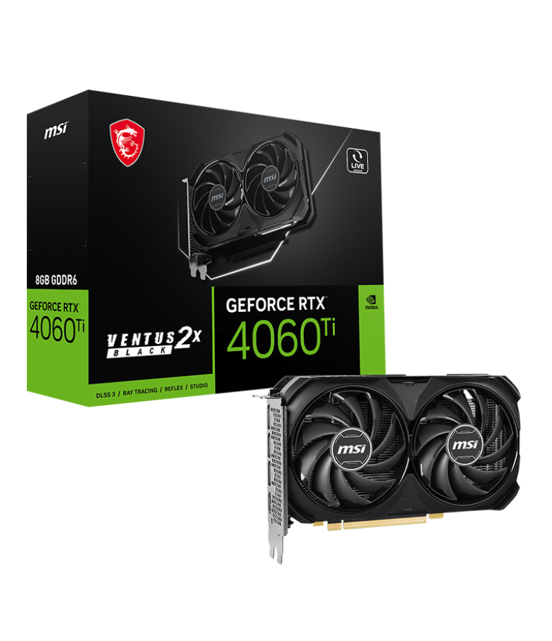 Видеокарта MSI GeForce RTX 4060 Ti Ventus 2X (4060TI VENTUS 2X BLACK 8G)