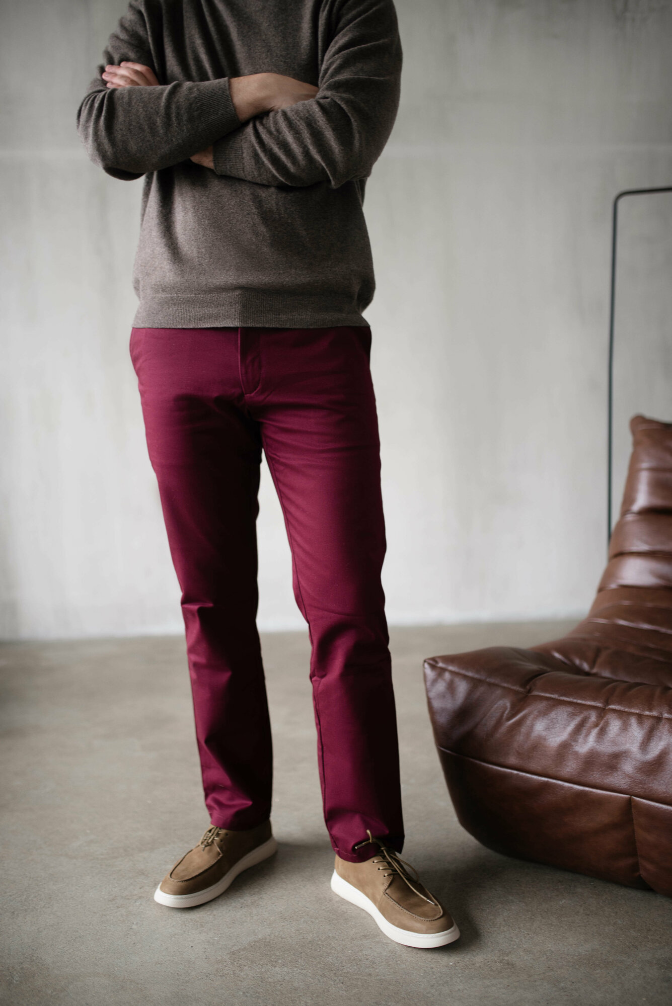 Брюки чинос Хорошие брюки, размер W33 L32, бордовый