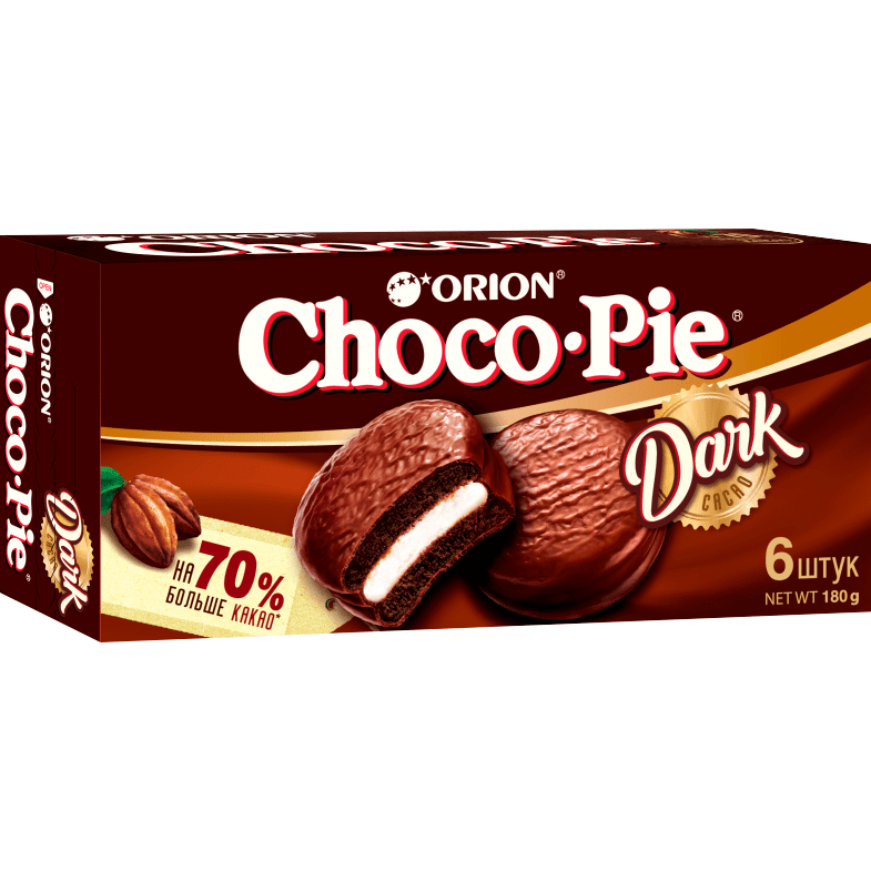 Печенье Orion Choco Pie Dark, 3 шт по 180 г - фотография № 3