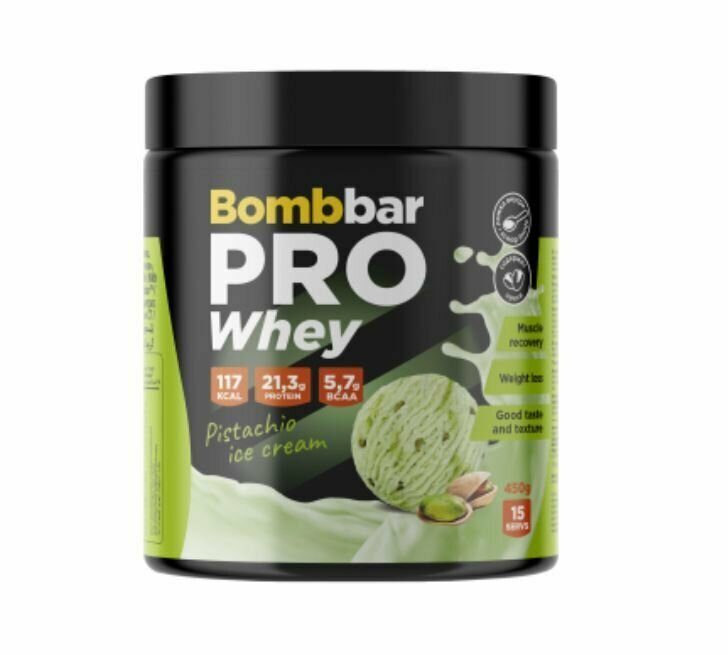 Bombbar, PRO Whey, 450г (Фисташковое мороженое)