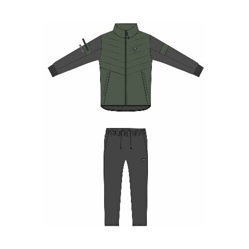 фото Костюм bilcee, толстовка и брюки, силуэт прямой, размер xxl, зеленый
