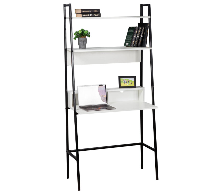 фото Письменный стол Минден с надстройкой дуб вотан / антрацит черный