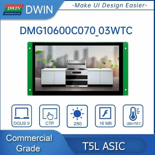 Дисплей DWIN 7 дюймов 1024*600 RGB HMI IPS-TFT-LCD, DMG10600C070_03WTC