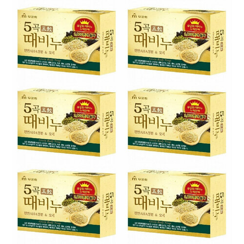 Mukunghwa Мыло туалетное Five Grains Scrub Soap 100г 6шт мыло скраб 5 злаков five grains scrub soap 100г