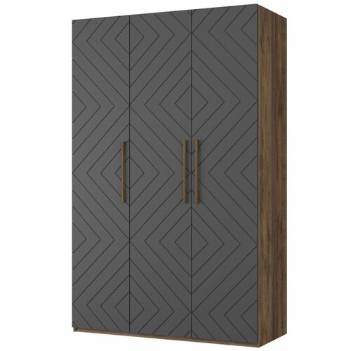 Шкаф 3-х створчатый Копенгаген ЛДСП Дуб Самдал МДФ Серый графит 34386₽