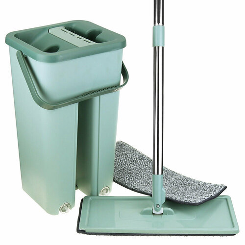 Комплект для уборки со шваброй и ведром с легким отжимом светло-зеленыйШвабра с ведром самоочищающееся 899₽