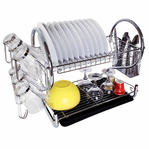 Двухуровневая сушилка для посуды сушилка для столовых приборов сушилка для посуды сушилка для стаканов чашек 1616₽