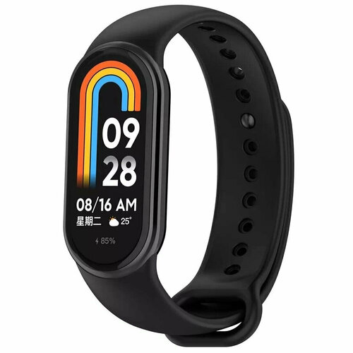 Силиконовый ремешок для Xiaomi Mi Band 8, черный