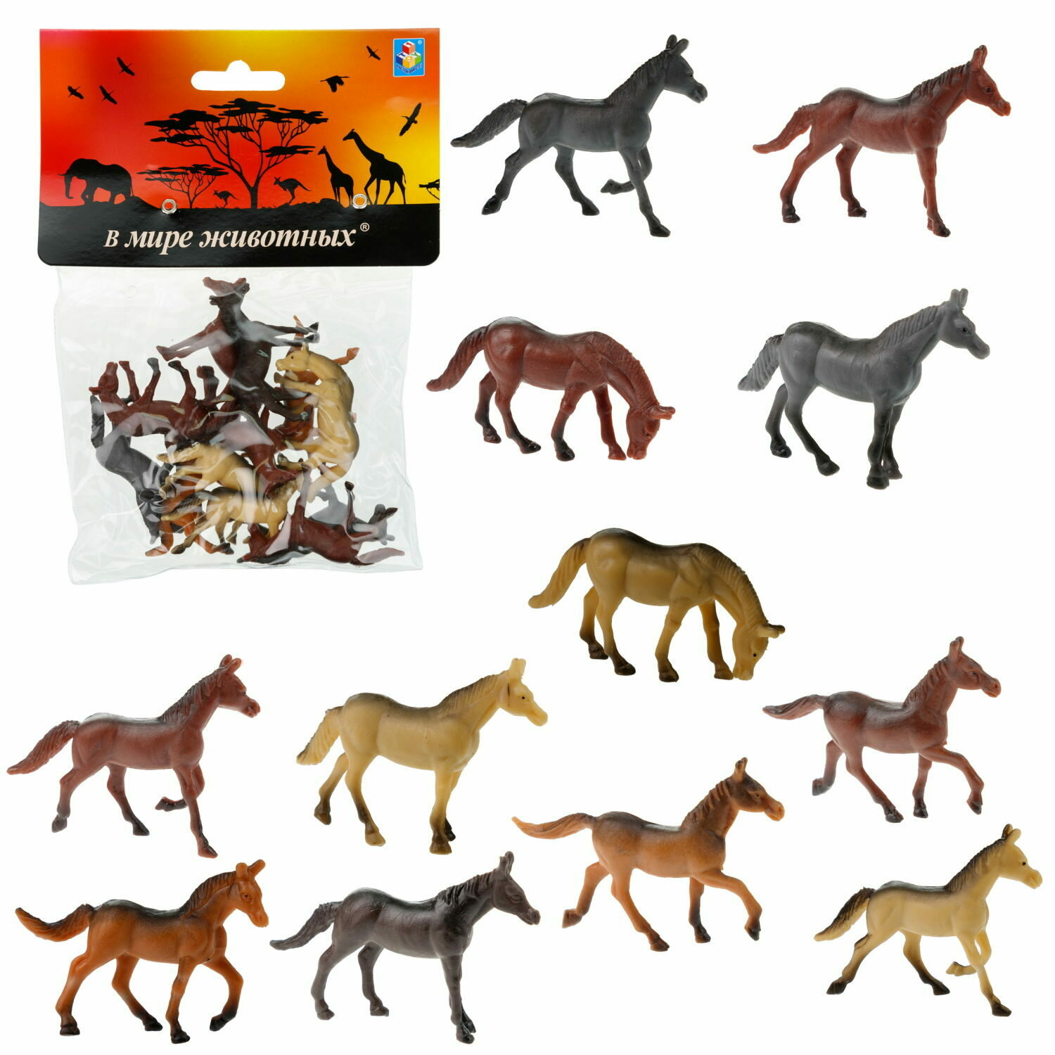 Набор игровой 1Toy В мире животных Лошади 5 см - фото №7