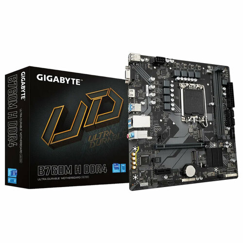 Материнская плата GIGABYTE B760M H DDR4 LGA1700 mATX 1172000₽