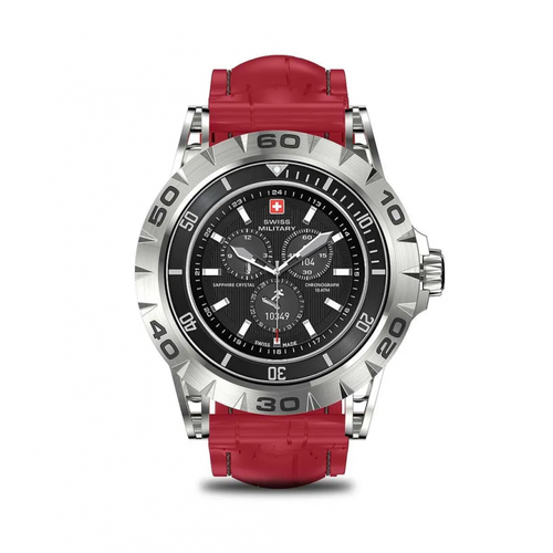 Умные часы SWISS MILITARY Dom 2 серебристые с силиконовым ремешком красного цвета 1570000₽