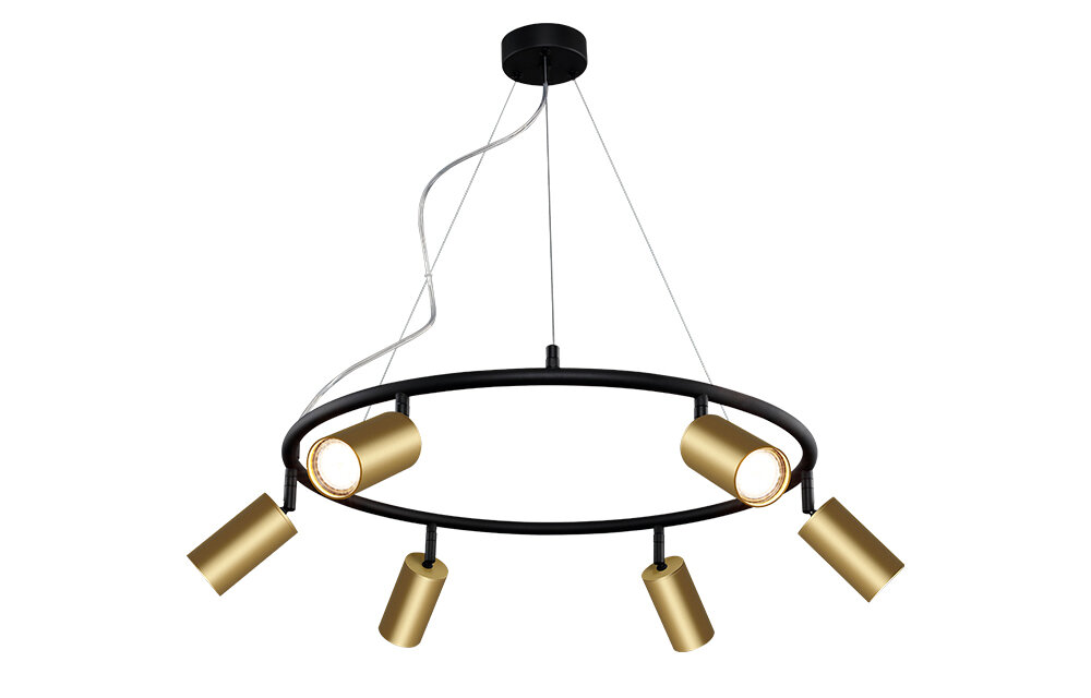 Подвесная люстра Crystallux CLT CLT 015C6 D600 BL-GO_CR, GU10, 300 Вт, металл, черный, золотой