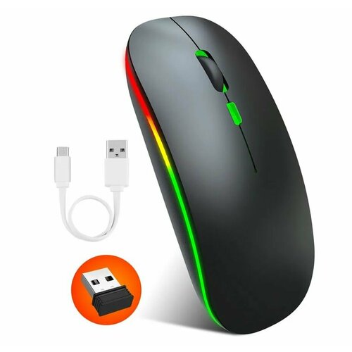 Мышь беспроводная компьютерная мышь беcшумная черный 49000₽